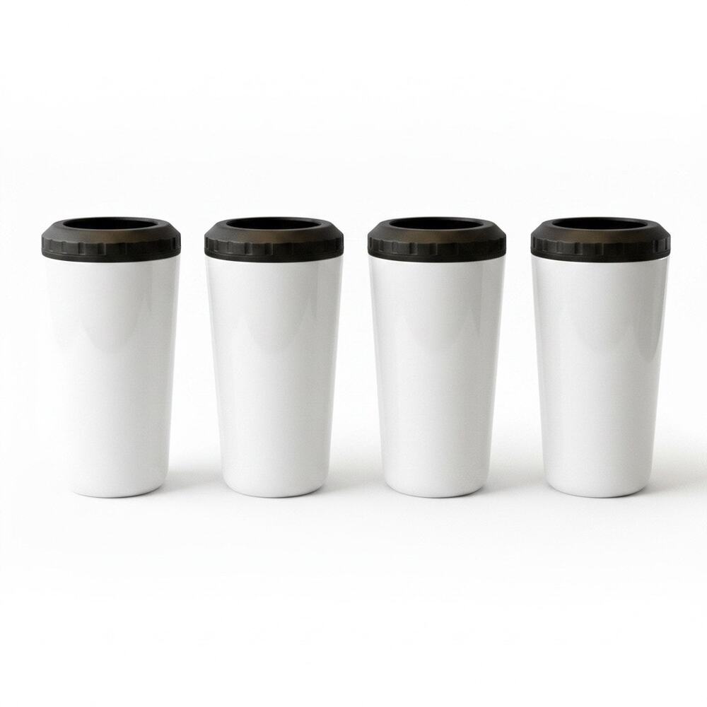 Set of 4 16oz Sublimation Blank Skinny Tumblers White